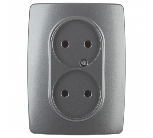 Розетка двойная без заземления Эра Эра 12 12-2107-12