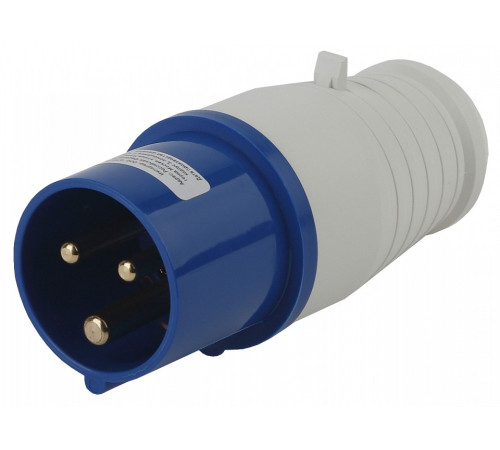 Вилка прямая ЭРА 2P+PE 16А IP44 V-16-2P-PE-IP44