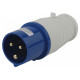 Вилка прямая ЭРА 2P+PE 16А IP44 V-16-2P-PE-IP44