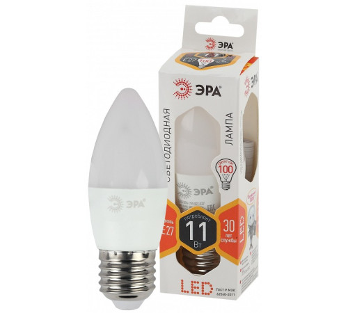 Лампа светодиодная Эра Стандарт LED B35-11W-827-E27