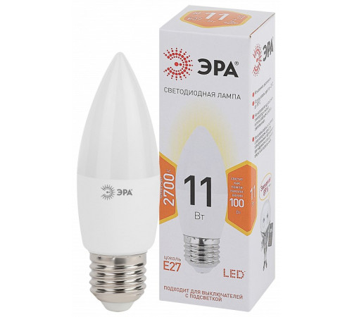 Лампа светодиодная Эра Стандарт LED B35-11W-827-E27