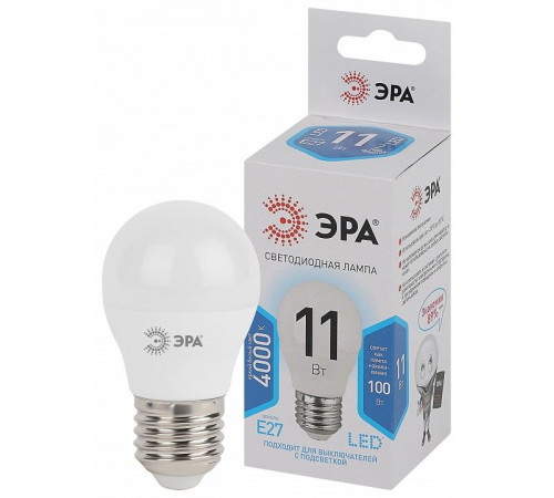 Лампа светодиодная Эра Стандарт LED P45-11W-840-E27
