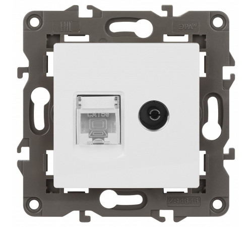 ТВ-розетка и розетка Ethernet RJ-45 без рамки Эра Эра Elegance 14-3110-01