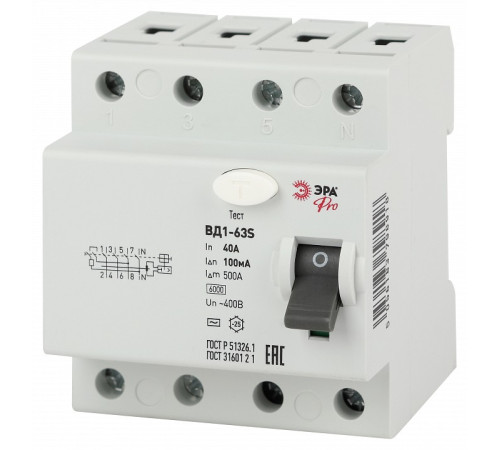 Устройство защитного отключения 4P Эра ВД1-63S NO-902-155