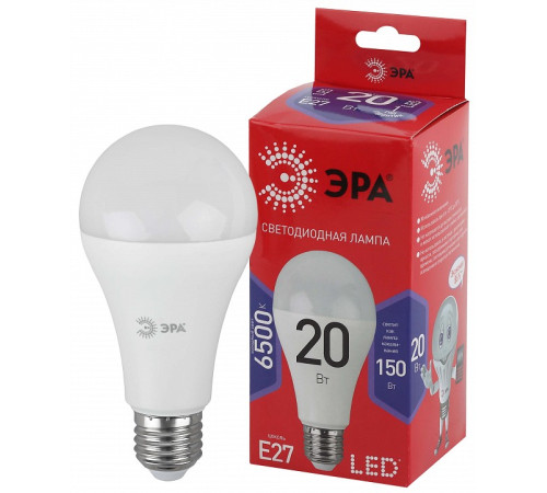 Лампа светодиодная Эра E27 20Вт 6500K LED A65-20W-865-E27 R