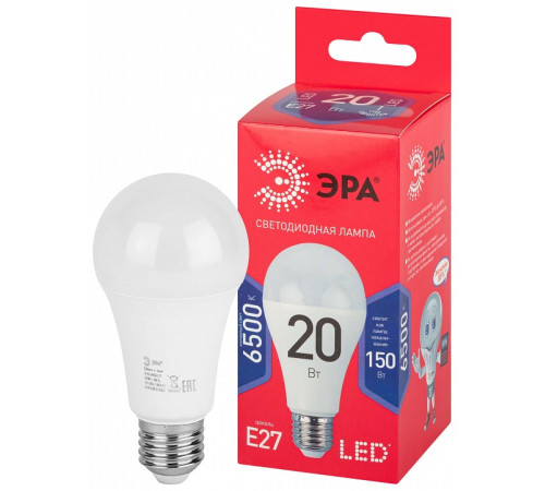 Лампа светодиодная Эра E27 20Вт 6500K LED A65-20W-865-E27 R