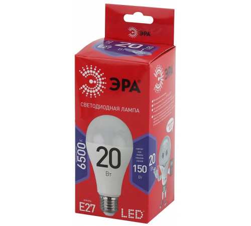 Лампа светодиодная Эра E27 20Вт 6500K LED A65-20W-865-E27 R