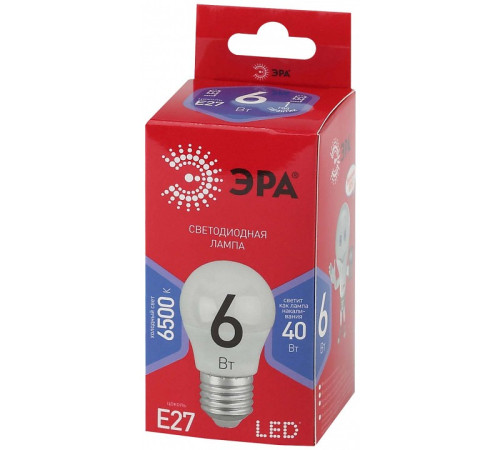 Лампа светодиодная Эра LED P45-6W-865-E27 R
