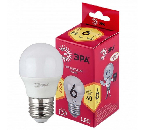 Лампа светодиодная Эра LED P45-6W-827-E27 R