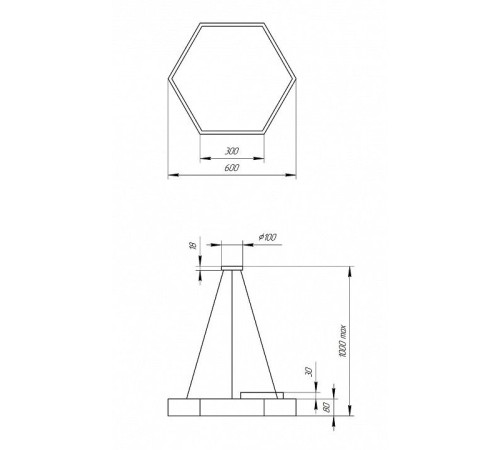 Подвесной светильник Эра Hexagon Б0050550