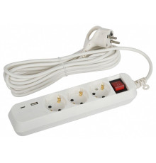 Удлинитель с выключателем ЭРА UB-3es-5m-USB 3 розетки 5 м 2xUSB UB-3es-5m-USB