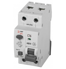 Дифференциальный автоматический выключатель электронный 1P+N Эра АД-32 D32E2C16А30