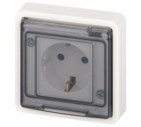 Розетка с заземлением с крышкой Эра Эра Эксперт 11-2521-01