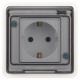 Розетка с заземлением с крышкой Эра Эра Эксперт 11-2521-01