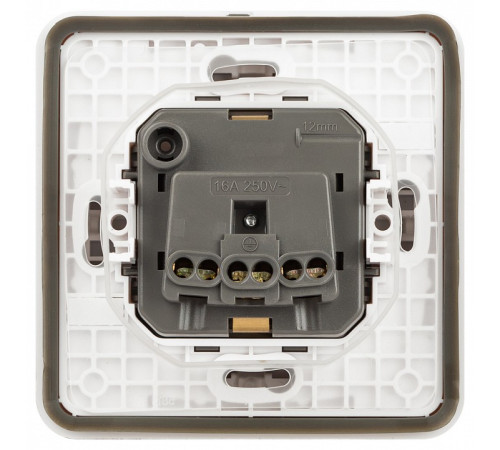 Розетка с заземлением с крышкой Эра Эра Эксперт 11-2521-01