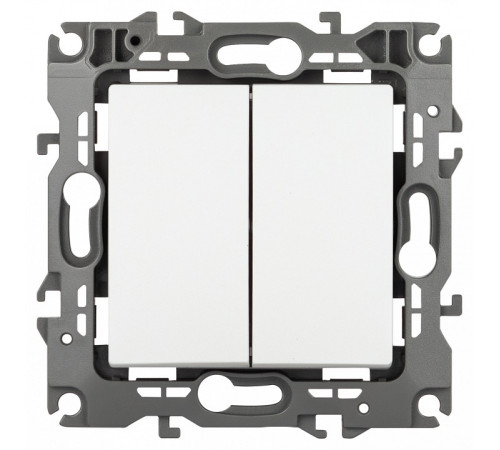 Переключатель двухклавишный без рамки Эра Эра 12 12-1112-01М