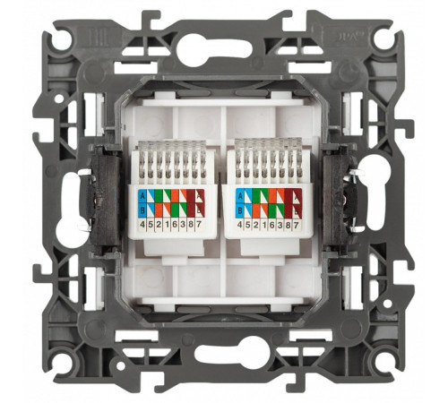 Розетка двойная Ethernet RJ-45 без рамки Эра Эра 12 12-3108-01М