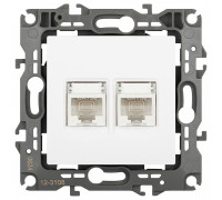 Розетка двойная Ethernet RJ-45 без рамки Эра Эра 12 12-3108-01М