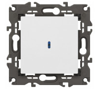 Выключатель одноклавишный с подсветкой без рамки Эра Эра Elegance 14-1102-01М