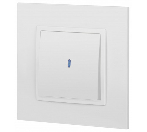 Выключатель одноклавишный с подсветкой без рамки Эра Эра Elegance 14-1102-01М