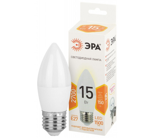 Лампа светодиодная Эра Стандарт LED B35-15W-827-E27