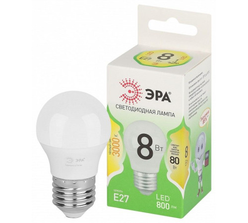 Лампа светодиодная Эра Green Line LED P45-8W-830-E27 GL