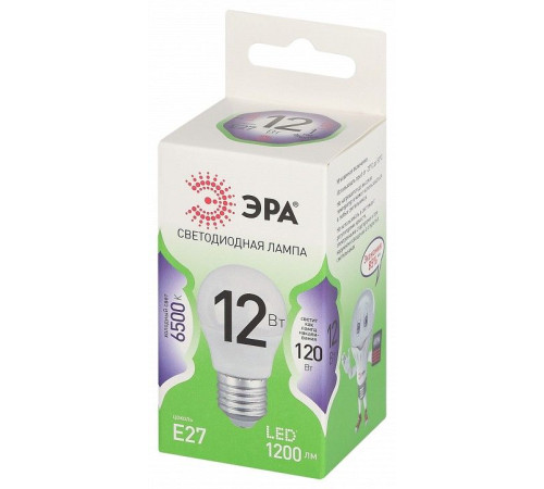 Лампа светодиодная ЭРА Green Line Шар P45 12 Вт E27 6500 К LED P45-12W-865-E27 GL