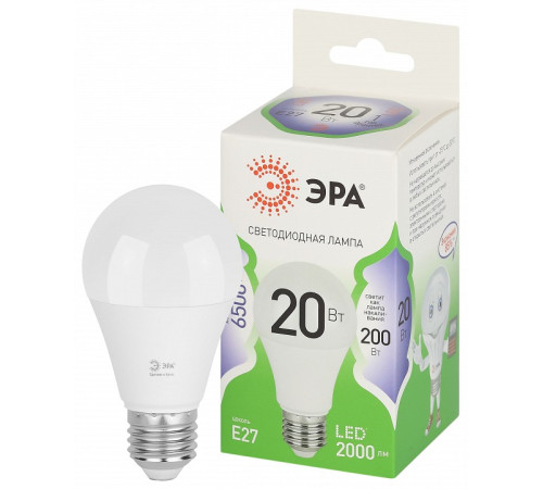 Лампа светодиодная ЭРА Green Line Груша A60 20 Вт E27 6500 К LED A60-20W-865-E27 GL