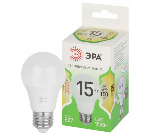 Лампа светодиодная Эра Green Line LED A60-15W-830-E27 GL