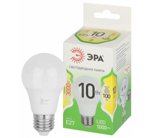 Лампа светодиодная Эра Green Line LED A60-10W-830-E27 GL