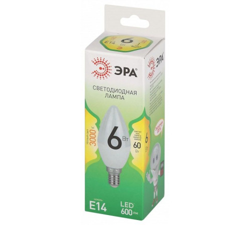 Лампа светодиодная Эра Green Line LED B35-6W-830-E14 GL