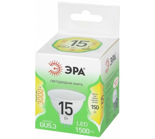 Лампа светодиодная Эра LED MR16-15W-830-GU5.3 GL