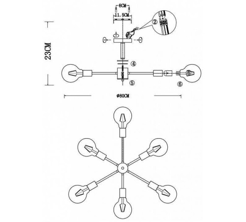 Люстра на штанге EVOLUCE Ano SL419.402.06