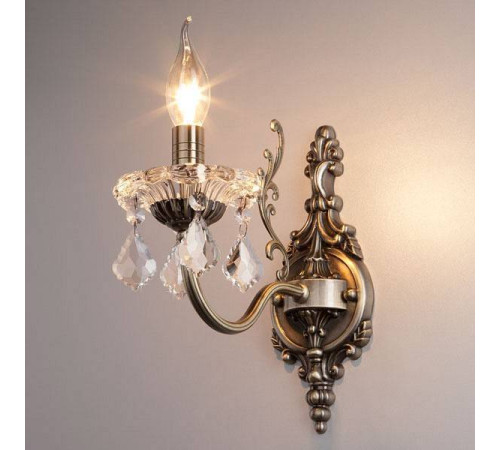 Бра Eurosvet Elisha 3281/1 античная бронза/прозрачный хрусталь Strotskis