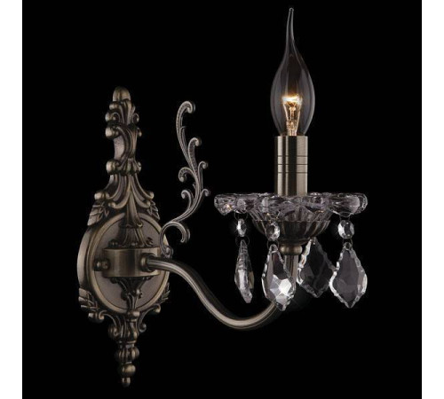 Бра Eurosvet Elisha 3281/1 античная бронза/прозрачный хрусталь Strotskis
