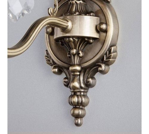 Бра Eurosvet Elisha 3281/1 античная бронза/прозрачный хрусталь Strotskis