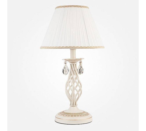 Настольная лампа декоративная Eurosvet Amelia 10054/1 белый с золотом/прозрачный хрусталь Strotskis