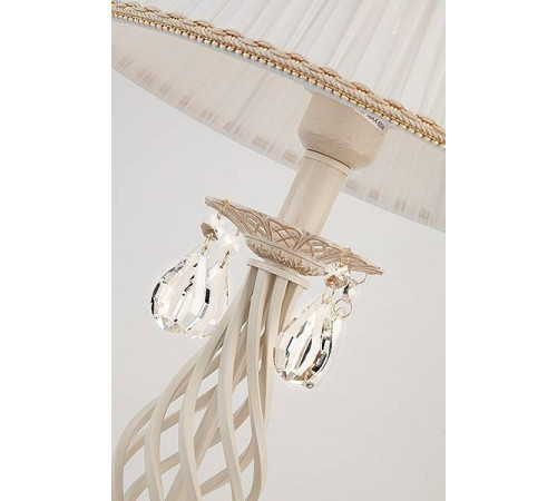 Настольная лампа декоративная Eurosvet Amelia 10054/1 белый с золотом/прозрачный хрусталь Strotskis