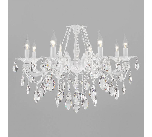 Подвесная люстра Eurosvet Veletta 10108/8 белый/прозрачный хрусталь Strotskis