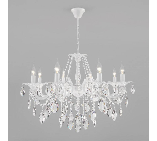 Подвесная люстра Eurosvet Veletta 10108/8 белый/прозрачный хрусталь Strotskis
