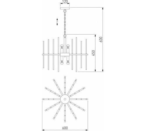 Подвесная люстра Bogate's Allure 356/6 Smart латунь