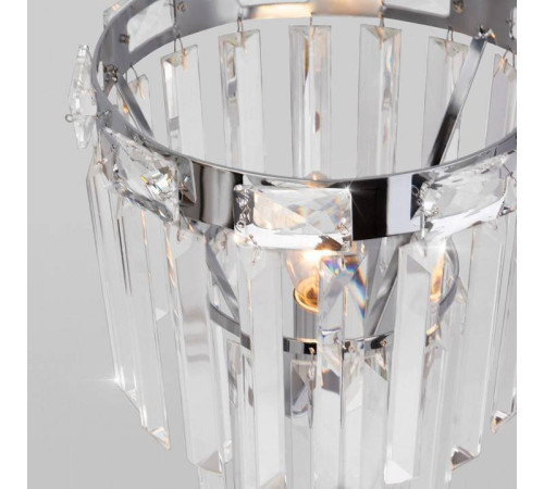 Настольная лампа декоративная Eurosvet Elegante 01136/1 хром/прозрачный хрусталь Strotskis