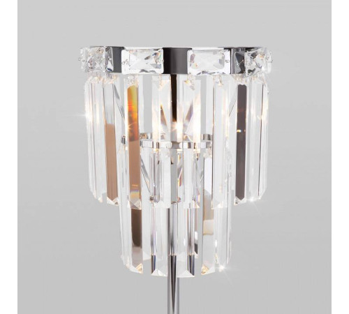 Настольная лампа декоративная Eurosvet Elegante 01136/1 хром/прозрачный хрусталь Strotskis