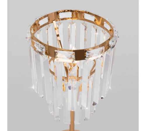 Настольная лампа декоративная Eurosvet Elegante 01136/1 золото/прозрачный хрусталь Strotskis