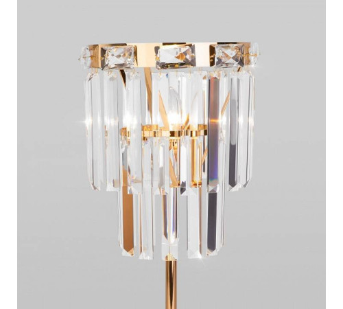 Настольная лампа декоративная Eurosvet Elegante 01136/1 золото/прозрачный хрусталь Strotskis