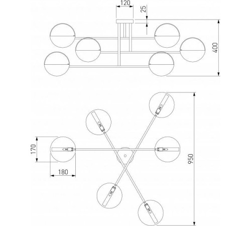 Потолочная люстра Eurosvet Grazia 70148/6 золото