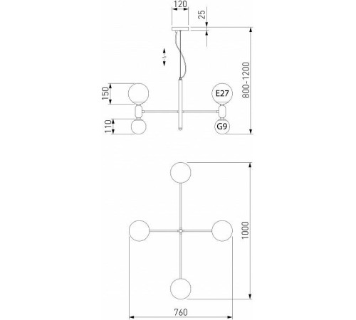 Подвесная люстра Eurosvet Bubble a063207