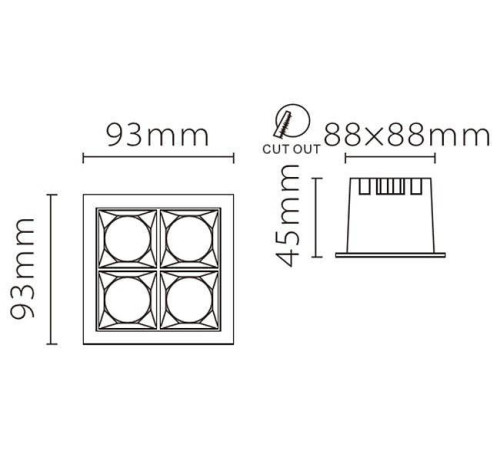 Встраиваемый светильник Fiberli XL003 12130306