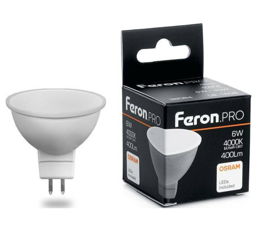 Лампа светодиодная Feron LB-1606 GU5.3 6Вт 4000K 38084