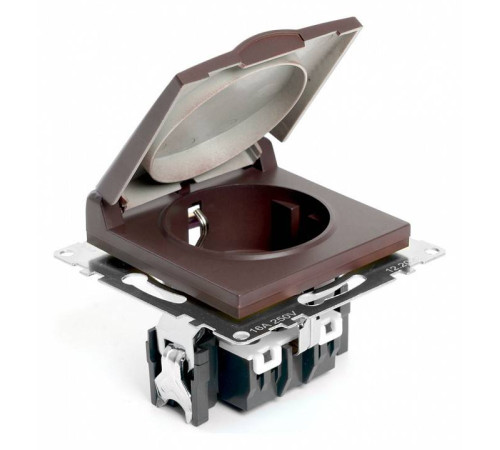 Розетка с заземлением и с шторками, без рамки с крышкой Stekker Катрин 49029